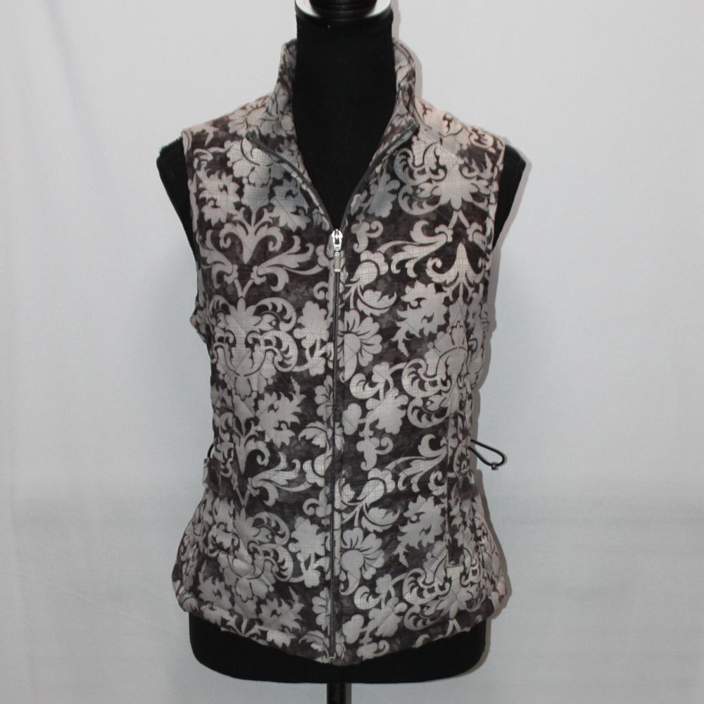 Croft & Barrow Quilted Floral Patterned Zip Up Vest - Picture 1 of 15